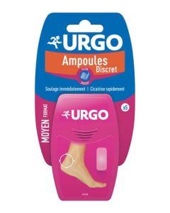 Urgo Traitement Ampoules Pansement Hydrocolloïde  Moyen Format Résistant à l'Eau x5