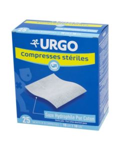 Urgo Compresses Stériles Gazes 25 Sachets de 2 Compresses de 10 x 10 cm