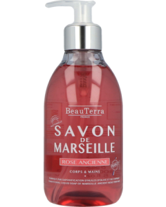 Beauterra Savon Liquide de Marseille Parfum Rose Ancienne 300ml