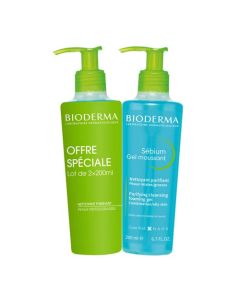 Bioderma Sébium Duo Gel Moussant Visage 2x200 ml