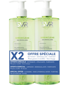 SVR Sebiaclear Eau Micellaire 400ml X2