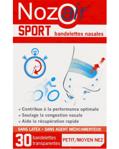 Cooper Nozoair Sport Bandelette Nasale Moyen Petit Nez x30