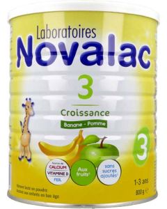 Novalac 3 Lait de Croissance Banane/Pomme 800g
