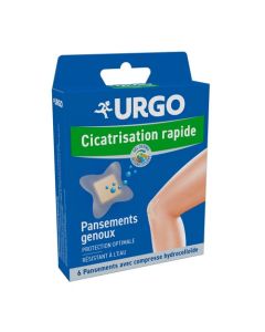 Urgo Pansement Genou Cicatrisation Rapide Résistant à l'Eau Compresse Hydrocolloïde x 6