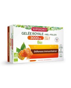 Superdiet Gelée Royale 3000Mg - 20 Ampoules de 15ml