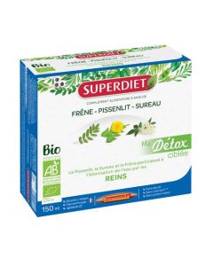 Superdiet Ma Détox Ciblée Pissenlit Reins Bio
Frêne, Pissenlit, Sureau - 10 Ampoules de 15ml