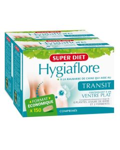 Superdiet Hygiaflore Rhubarbe Transit Lot de 2 - 2X150 Comprimés