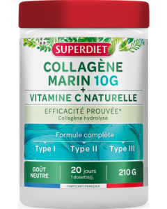 Superdiet Collagène Marin + Vitamine C Naturelle Poudre 210g