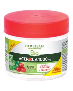 Herbesan Acérola 1000 Bio Maxi Pot - 60 Comprimés à Croquer
