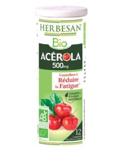 Herbesan Acérola 500 Bio - Tube de 12 Comprimés à Croquer