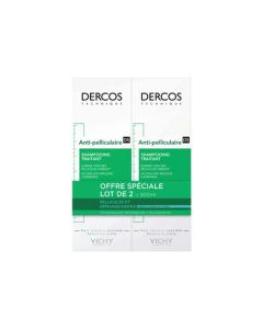 Vichy Dercos Technique Antipelliculaire Shampoing Traitant Pellicules & Démangeaisons Cheveux Normaux à Gras 2x200 ml