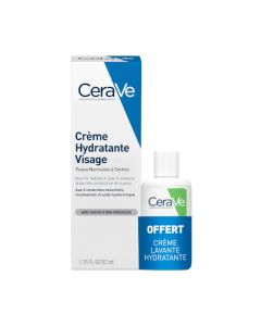 CeraVe Crème Hydratante Visage 52ml + Crème Lavante 20ml