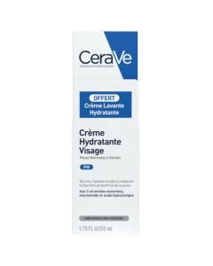 CeraVe Crème Hydratante Visage 52ml + Crème Lavante 20ml