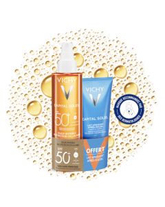 Vichy Capital Soleil Huile Invisible de Protection Cellulaire SPF50+ + Lait Apaisant Après-Soleil