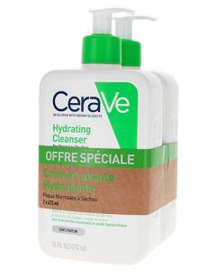 CeraVe Duo Crème Lavante Hydratante 473ml X2