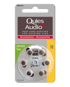 Quies Audio Piles Auditives Modèle 10 x6
