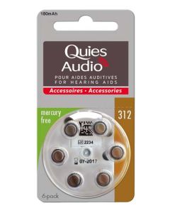 Quies Audio Piles Auditives Modèle 312 x6