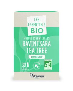 Vitavea Les Essentiels Bio Huiles Essentielles Ravintsara Tea Tree 30 Gélules