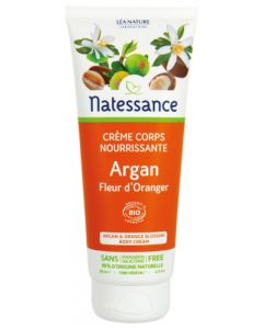 Natessance Crème Corps Nourrissante Argan Fleur d'Oranger Bio 200ml