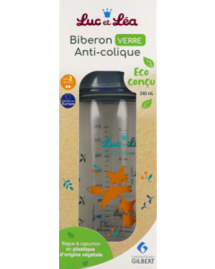 Luc et Léa Biberon en Verre Anti-Colique 240ml