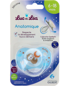 Luc et Léa Sucettes Nuit 6-18 mois Anatomiques Paresseux