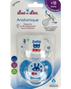 Luc et Léa Duo Sucettes Anatomiques +18 mois Héros 