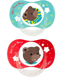 Luc et Léa Sucette Physiologique Petit Ours Brun +18 mois x2