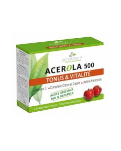 3 Chênes Acérola 500 Tonus et Vitalité 24 Comprimés