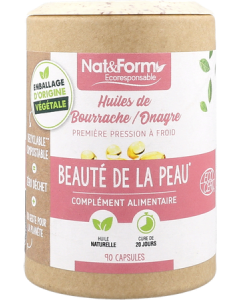 Nat&Form Ecoresponsable Huile de Bourrache Onagre Bio Capsules x90