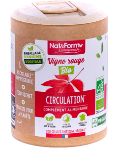 Nat&Form Ecoresponsable Vigne Rouge Bio Gélules Végétales x90