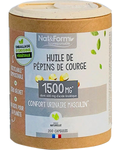 Nat&Form Ecoresponsable Huile de Pepins de Courge Capsules x200