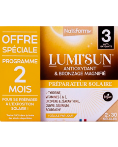 Nat&Form Expert Lumi'sun Préparateur Solaire Gélules 30x2