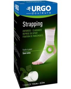 Urgo Strapping Bande Élastique Adhésive Contention / Fixation de Pansements 1 Bande 25mx10cm