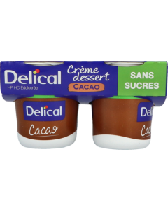 Delical Crème Dessert Hp Hc Sans Sucre Cacao 200g X4