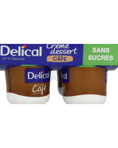 Delical Crème Dessert Sans Sucre Hp Hc Café 200g X4