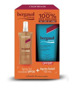 Noreva Bergasol Sublim Coffret - Spray Spf30 & Lait Après Soleil Spray : 125ml
Lait : 100ml