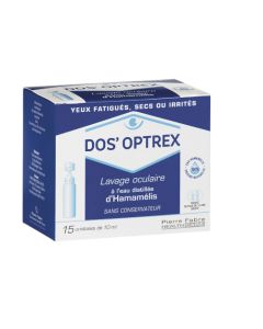 Dos'Optrex Lavage Oculaire à l'Extrait d'Hammamelis 15 Unidoses de 10 ml