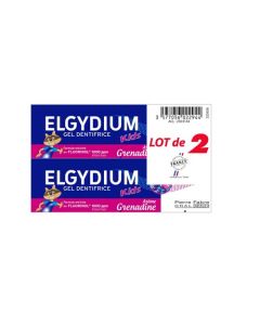Elgydium Kids Dentifrice Enfant Protection Caries Grenadine 2/6 ans 2x50 ml
