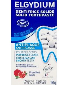 Elgydium Dentifrice Naturel Solide Anti-Plaque 60 pastilles