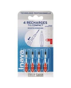 Inava Trio Compact Brossette Recharge Rouge x3