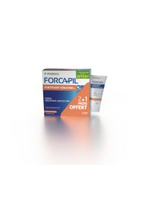 Arkopharma Forcapil Fortifiant Kératine Programme 2 mois + 1 offert  (180 gélules) + Shampoing Fortifiant Kératine 30ml Offert