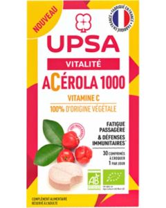 UPSA Acérola 1000 Bio 30 comprimés à croquer
