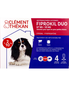 Clement Thekan Fiprokil Duo Spot On Chien 2/10 kilos x4