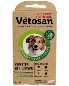 Clément Thékan Anti-Puces Anti-Tiques Chien Moyen et Grand Chien 2 Pipettes