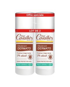 Rogé Cavaillès Déodorant Dermato Peaux Sensibles 48H Stick Lot de 2 x 40 ml