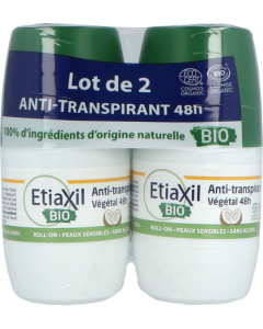 Etiaxil Antitranspirant Organic Coco 48h Roll On 50ml X2