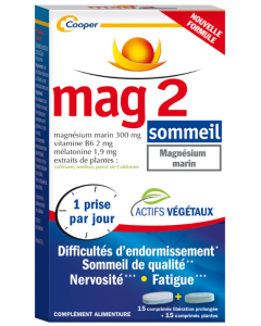 Mag 2 Cooper Sommeil Magnésium Marin 15 + 15 Comprimés 