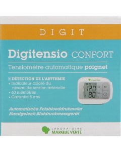 Marque Verte Digitensio Confort Tensiomètre Poignet avec Détection Arythmie