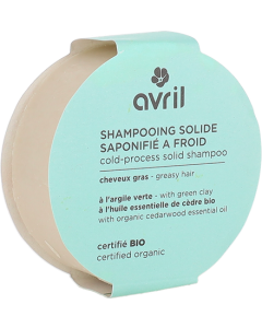 Avril Shampooing Solide Saponifié à Froid Cheveux Gras Certifié Bio 100g
