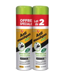 Novodex Expert 123 Anti-Moustique & Tiques Spray Répulsif Zones Tempérées 100ml x2